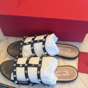 Valentino Women's Black Slide Sandals EU 39.5